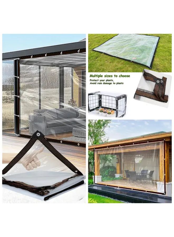 Heavy Duty PVC Tarpaulin 98.43x118.11 Inch Transparent All Weather Rainproof Cover - Image 3