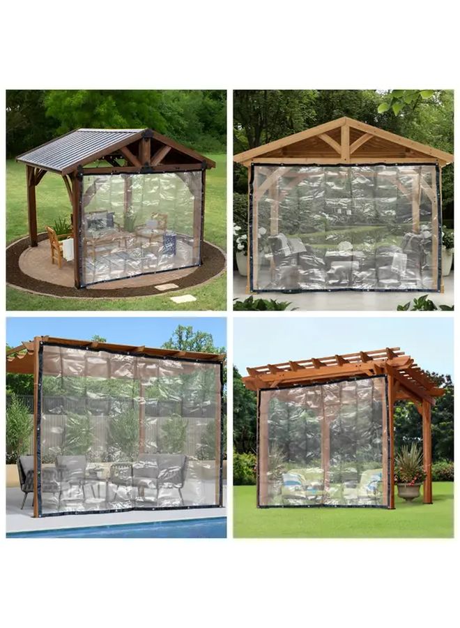 Heavy Duty PVC Tarpaulin 98.43x118.11 Inch Transparent All Weather Rainproof Cover - Image 5