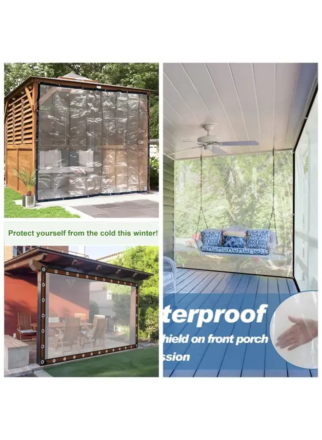 Heavy Duty PVC Tarpaulin 98.43x118.11 Inch Transparent All Weather Rainproof Cover - Image 2
