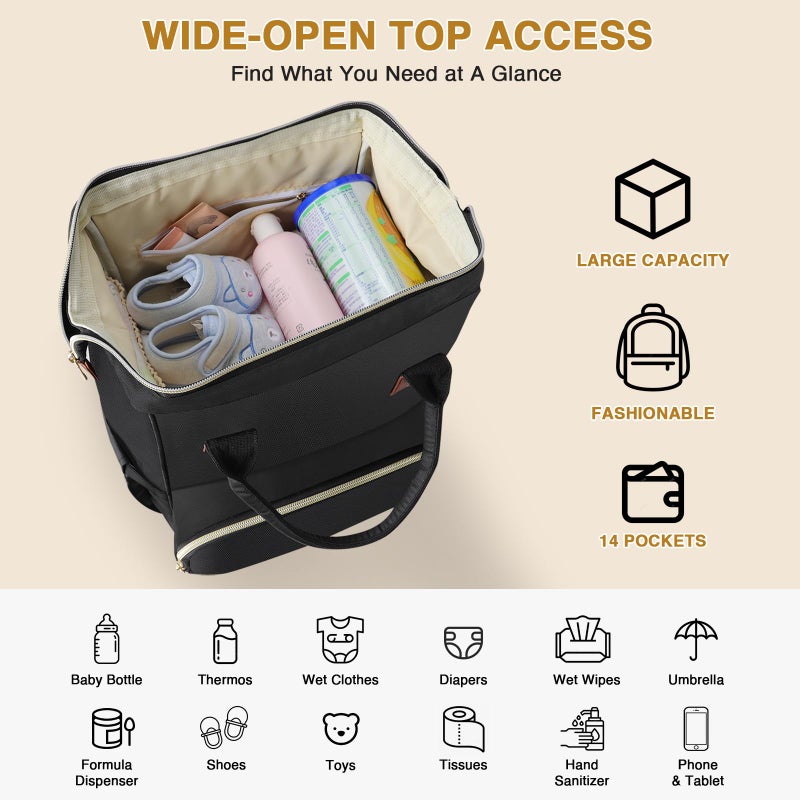 HABOPET Diaper Bag Backpack, Multi-Function Baby Boys and Girls Bag, Travel Waterproof Diaper Backpack Tote Bag, Baby Registry Search & Shower Gifts-Essentials Baby Backpack for Mom/Dad - Image 2