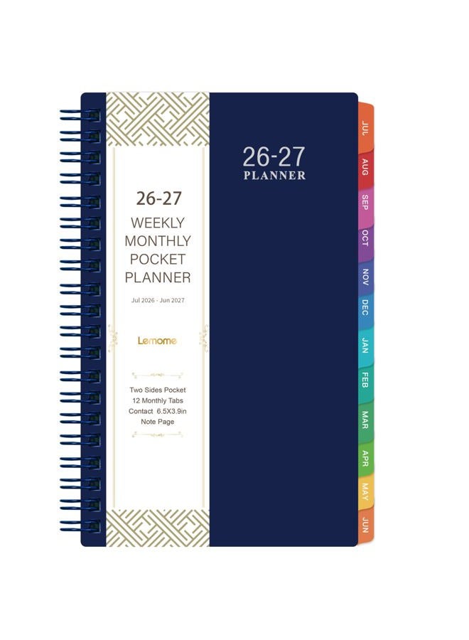 Lemome 2026 Pocket Calendar/Planner - 2026 Weekly & Monthly Pocket Planner for Purse, Jan. 2026 - Dec. 2026, 6.8" x 4.1", Strong Twin - Wire Binding, Plastic Cover - Image 1