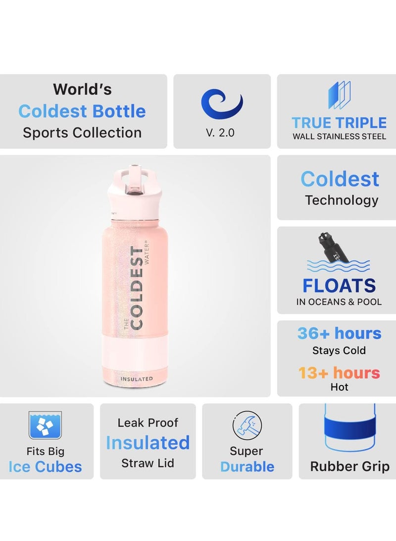 THE COLDEST WATER COLDEST SPORTS BOTTLE FOREVER PINK GLITTER 32 OZ - Image 5
