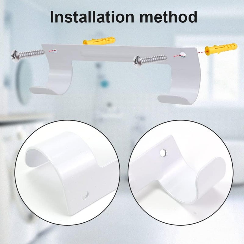 Exclen Ironing Board Hanger Wall Mount Ironing Board Holder Organizer Wall Rack for Laundry Rooms Storage Rack Hanging Shelf Hanger (White-2 PCS) - Image 3
