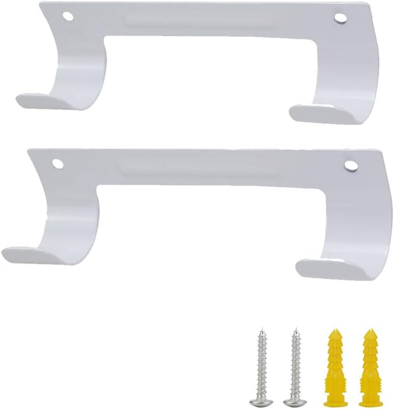 Exclen Ironing Board Hanger Wall Mount Ironing Board Holder Organizer Wall Rack for Laundry Rooms Storage Rack Hanging Shelf Hanger (White-2 PCS) - Image 1