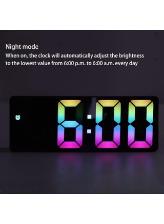 Rainbow LED Digital Alarm Clock for Heavy Sleepers, Electronic Desk Clock with Temperature Display, Voice Control, Dual Alarms for Home, Office - view 3