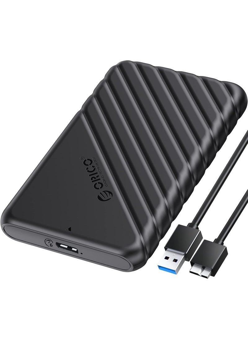 أوريكو حافظة قرص صلب خارجي مقاس 2.5 بوصة (USB 3.0 إلى SATA III)، تدعم تقنية UASP وسرعة نقل بيانات تصل إلى 5 جيجابت في الثانية، تصميم محمول لا يحتاج إلى أدوات للتركيب، متوافقة مع أقراص SSD وHDD من نوع SATA بسماكة 7 مم و9.5 مم، وتعمل مع أنظمة Windows وMac وLinux وأجهزة PS5 وPS4 وXbox وأجهزة الكمبيوتر المحمول والمكتبي. - Image 1