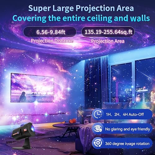 VanSmaGo [2025 8th Gen] Star Projector, Galaxy Projector for Bedroom Night Light with Timer, Solar System Realistic Space Planetarium Projector Moon Lamp, Room Decor for Ceiling Kids Adults - Image 4