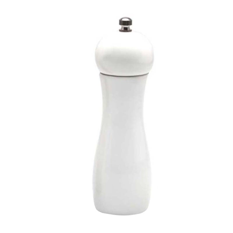 Manual 6 Inch White Wood Pepper Mill Ceramic Grinder Core for Kitchen BBQ Table Use - Image 2