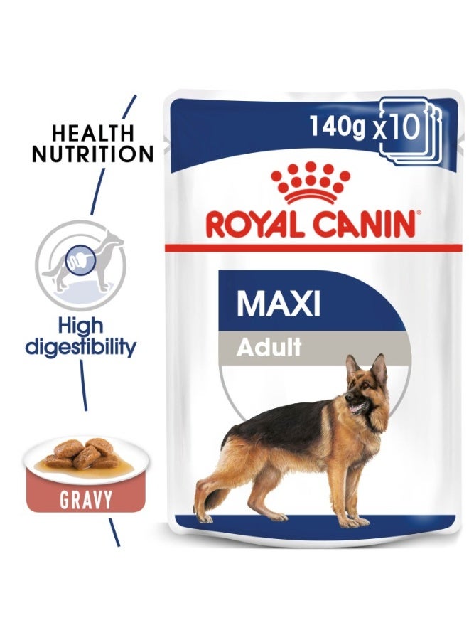 ROYAL CANIN حجم صحة التغذية ماكسي للبالغين (طعام رطب - أكياس) 10 × 140غ - Image 2