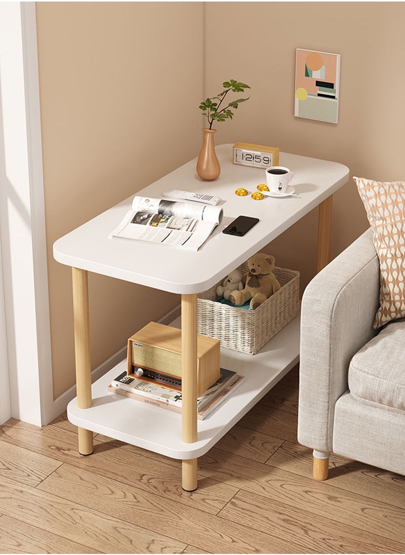 Sharpdo - 2-Tier Sofa Side Table Narrow Side Table Bedside Table Coffee Table Occupies Small Space Multipurpose 60*40*53cm - Image 1