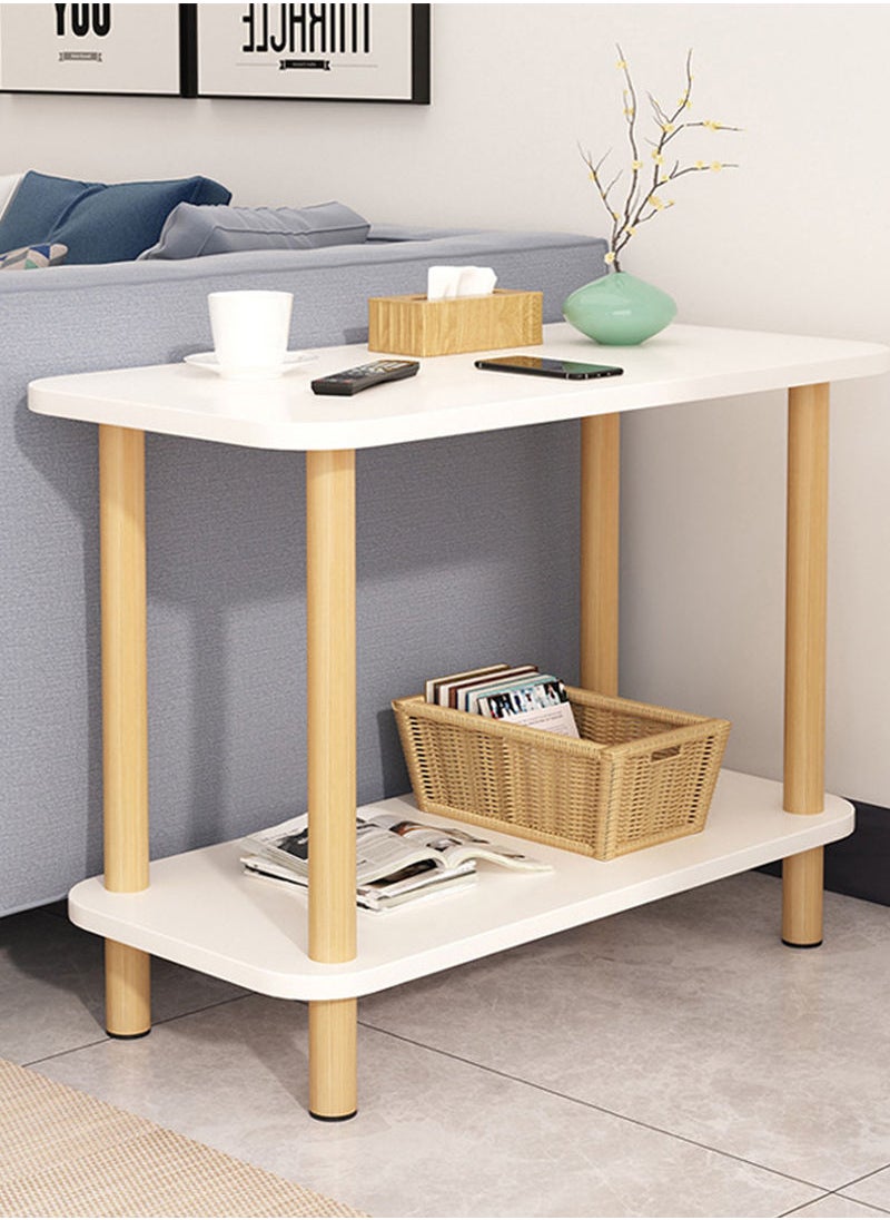 Sharpdo - 2-Tier Sofa Side Table Narrow Side Table Bedside Table Coffee Table Occupies Small Space Multipurpose 60*40*53cm - Image 1
