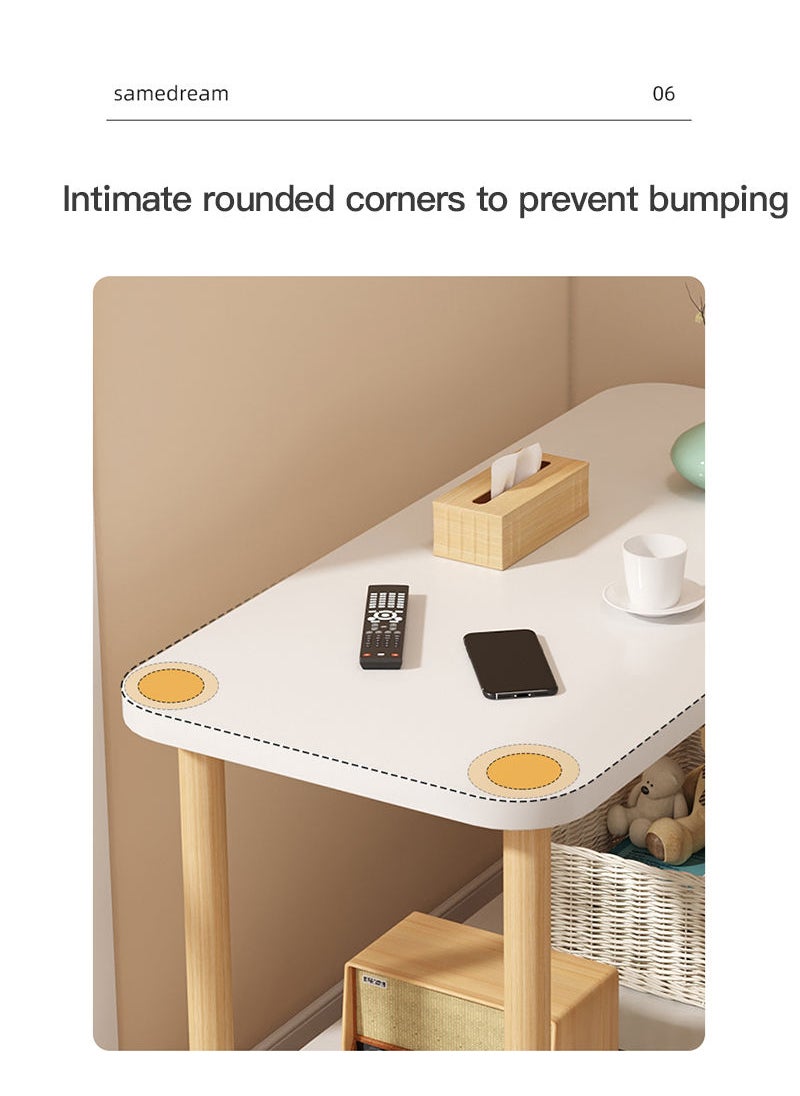 Sharpdo - 2-Tier Sofa Side Table Narrow Side Table Bedside Table Coffee Table Occupies Small Space Multipurpose 60*40*53cm - Image 1