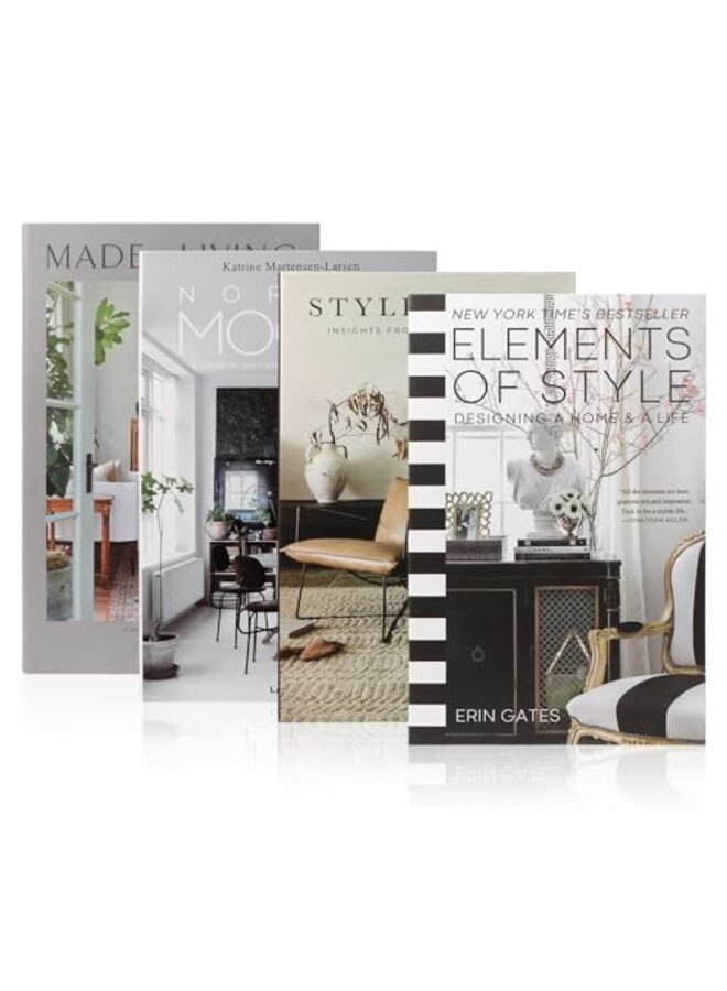 4 قطع من الكتب المزخرفة، كتب مزيفة للديكور، مجموعة ديكور عصرية للديكور المنزلي ذي الغلاف المقوى، عرض أكوام الكتب المزيفة لديكور غرفة المعيشة على الرفوف - Image 3