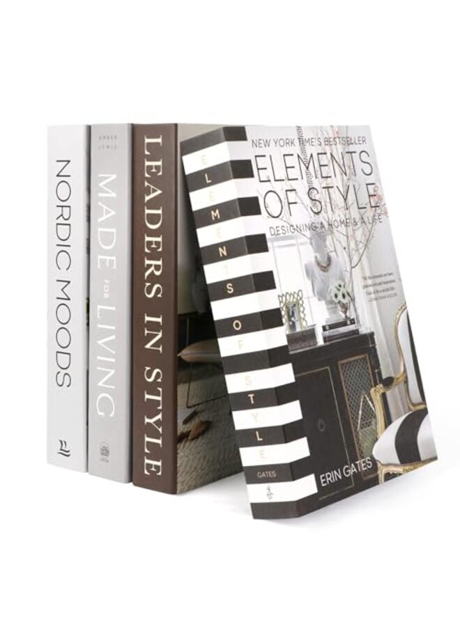 4 قطع من الكتب المزخرفة، كتب مزيفة للديكور، مجموعة ديكور عصرية للديكور المنزلي ذي الغلاف المقوى، عرض أكوام الكتب المزيفة لديكور غرفة المعيشة على الرفوف - Image 2