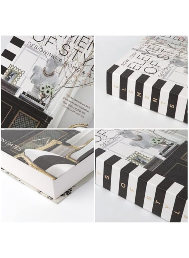 4 قطع من الكتب المزخرفة، كتب مزيفة للديكور، مجموعة ديكور عصرية للديكور المنزلي ذي الغلاف المقوى، عرض أكوام الكتب المزيفة لديكور غرفة المعيشة على الرفوف - Image 4