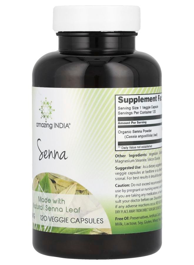 Amazing India Senna  500 mg  120 Veggie Capsules - Image 2