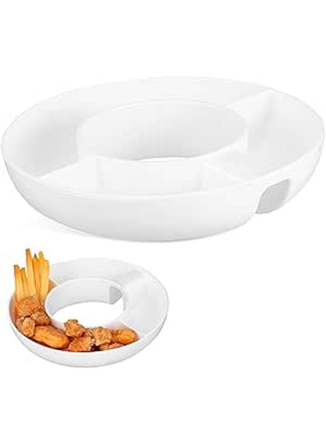 40oz Snack Bowl Topper with Compartments for Cup Camping Movies Easy Clean Accessory - Image 1