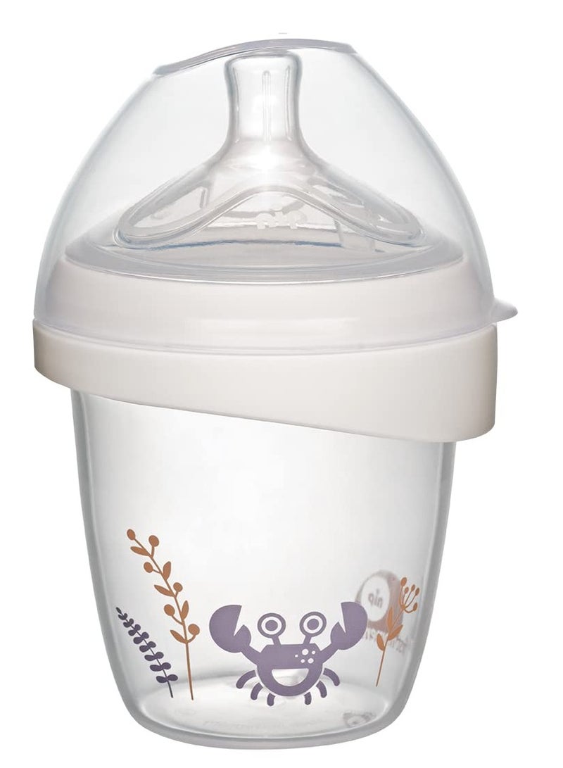 nip Baby Feeding Bottle Extra Wide Lip Support for Newborns,Milk Bottle -150 ml,BPA-Free,Soft Silicone Slow-Flow Breast-Like Teat,Dual Anti-Colic,Durable Nursing Bottle, Crab Bottle, Made in Germany