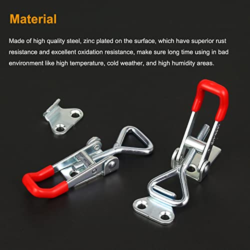 Powlankou 12 Pieces Adjustable Toggle Clamps, Heavy Duty Toggle Latch Clamps, Pull Latches for Doors, Cabinets, Tool Boxes, 150Kg 330Lbs Holding Capacity with Screws - Image 2