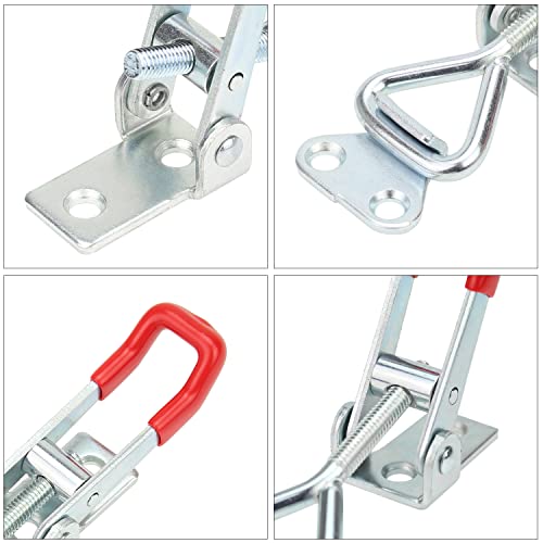 Powlankou 12 Pieces Adjustable Toggle Clamps, Heavy Duty Toggle Latch Clamps, Pull Latches for Doors, Cabinets, Tool Boxes, 150Kg 330Lbs Holding Capacity with Screws - Image 5