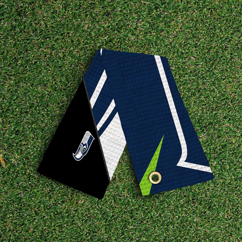 Northwest The Company Official NFL Microfiber Waffle Fabric Fan Golf Towel with Grommet, 16" x 25", Shred, Team Colors (Seattle Seahawks) - Image 4