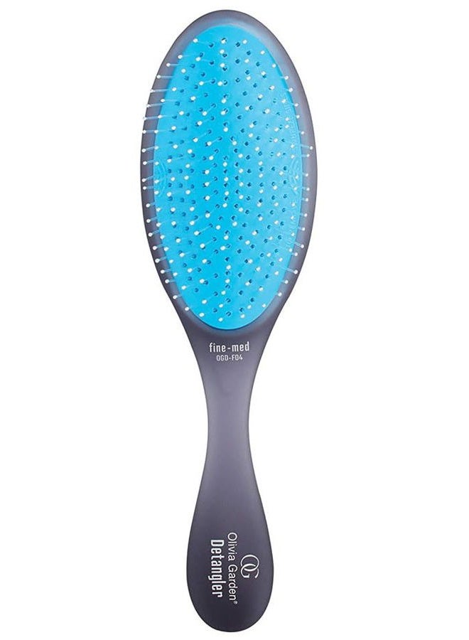 Olivia Garden OG Brush Detangler, removable cushion, scalp hugging shape massages the scalp, for wet or dry hair, for women, men and children, Fine to Medium hair, Black - Image 1