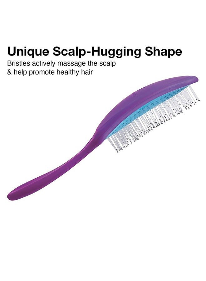Olivia Garden OG Brush Detangler, removable cushion, scalp hugging shape massages the scalp, for wet or dry hair, for women, men and children, Fine to Medium hair, Black - Image 5