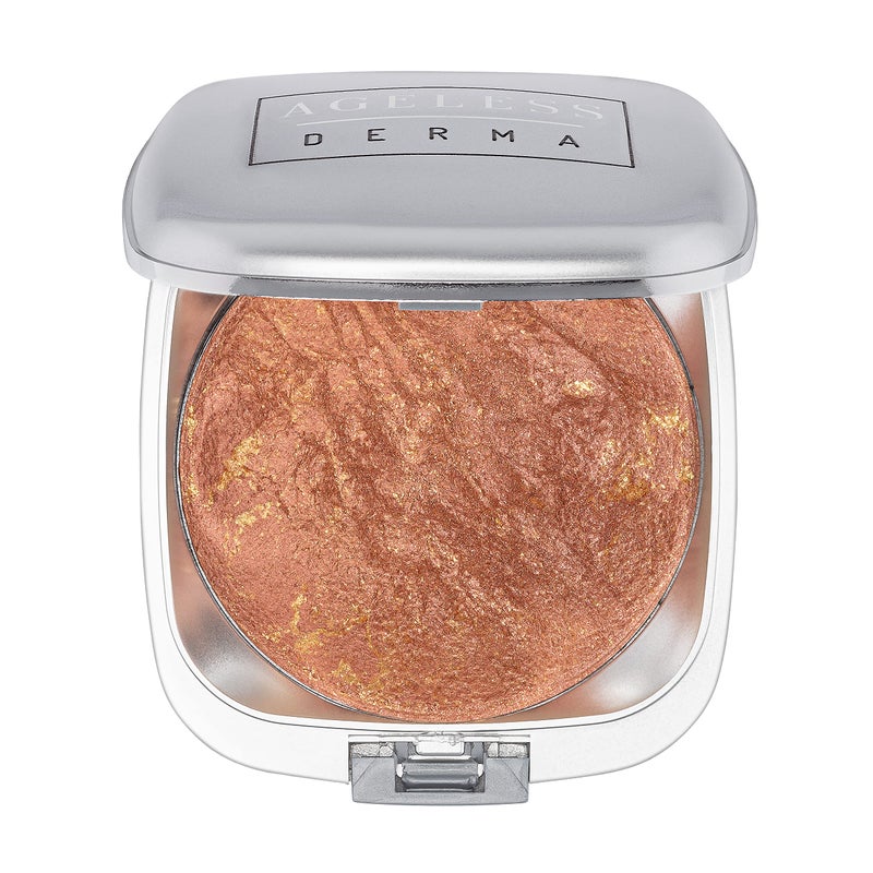 Ageless Derma Baked Mineral Blush Makeup with Botanical Extracts Bronze Swirl Made in USA