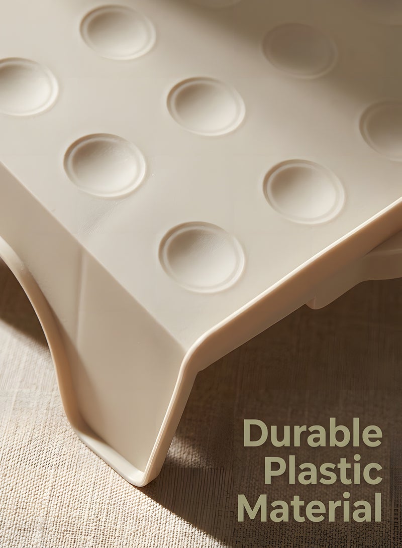 بيوينتي بيونتي 10 قطع من منظم الاحذية، قابل للتكديس - منظم فتحات احذية متين للخزانة والرف، فتحات احذية موفرة للمساحة، يناسب معظم الاحذية (بيج) - Image 5