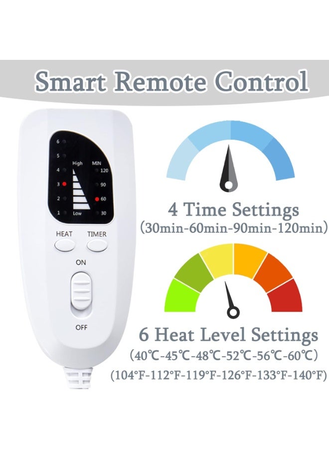 وسادة حرارية كهربائية طويلة لتخفيف آلام الظهر والأكتاف بالكامل مع 6 مستويات حرارة وتوقيت إغلاق تلقائي لراحة العضلات العميق - Image 1