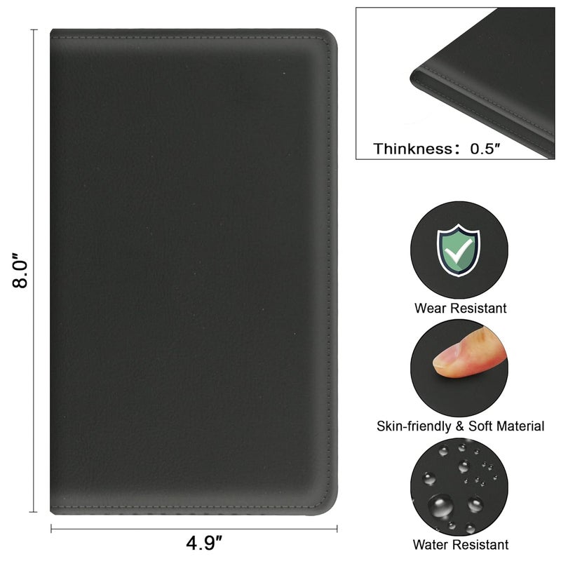 Tiorecime Server Book with Zipper Pocket for Waitress, Cute Waiter Server Wallet, Booklet Restaurant Waitstaff Organizer, Serving Guest Check Book Holder Money Pocket Fits Server Apron, Black - Image 3