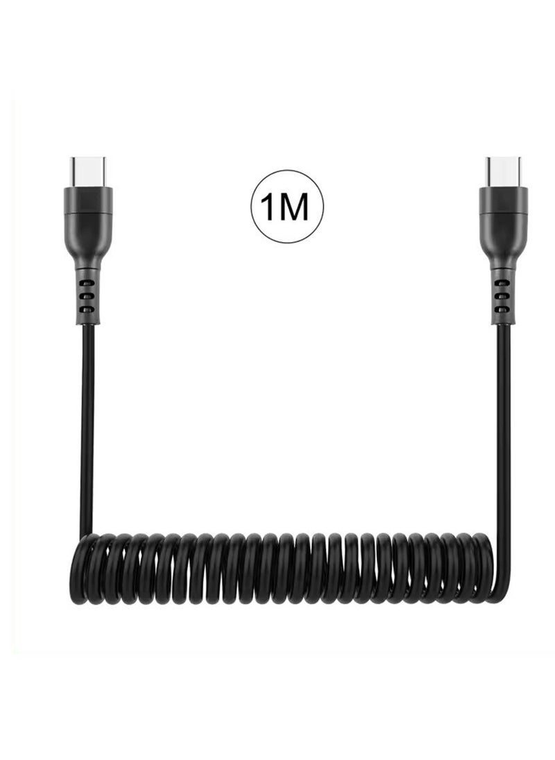 Desert - 60W Type-C to Type-C Fast Charging and Sync Cable with 1 Meter Length Desert DS-203 - Black - Image 1