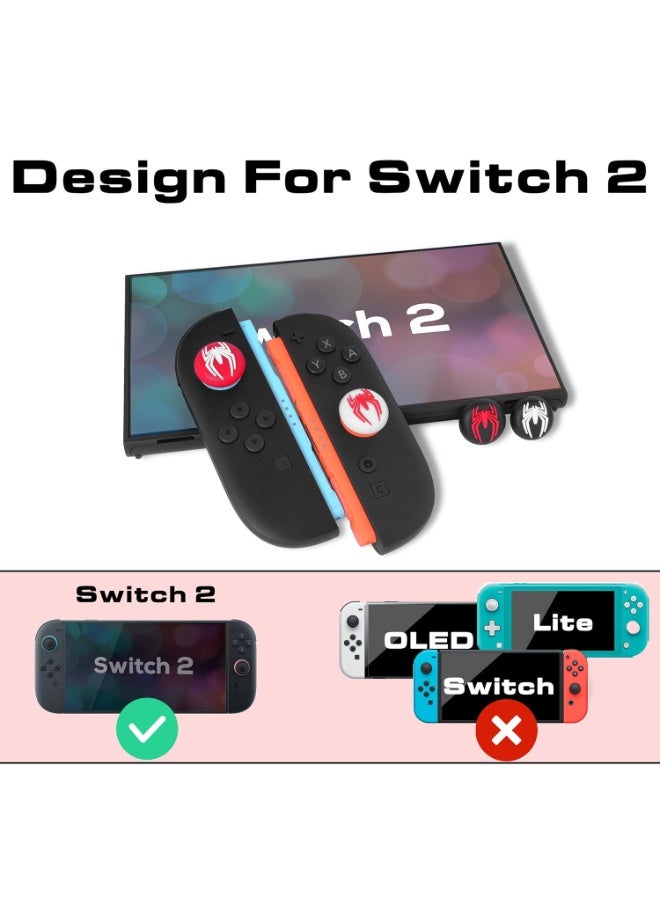 4PCS Spider Style Silicone Thumb Grip Caps for Nintendo Switch 2 – 3D Cartoon Joystick Covers Anti-Slip Joy-Con Controller Buttons (4 Colors) - Image 2