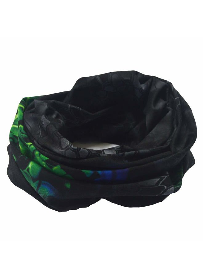 Obacle Skull Face Mask Half for Dust Wind UV Sun Protection Seamless 3D Tube Mask Bandana for Men Women Thin Skeleton Mask Motorcycle Riding Biker Fishing Cycling Sports Festival (Green Blue Skull) - Image 4