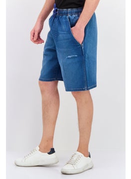 Wrangler Men Washed Denim Bermuda Short, Blue  - Image 2