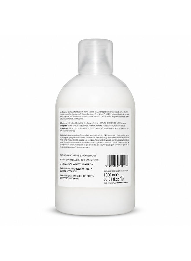 Kallos Biotin Beautifying Shampoo with Biotin, Strengthening & Volumizing Hair Care Formula, Professional Shampoo for Weak, Thin and Lifeless Hair, 1000ml - Image 2