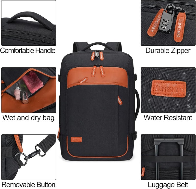 Lumesner Unisex Lumesner Travel Bussiness Laptop Backpack Carry on backpack,Travel backpack - Image 5