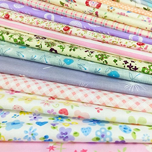 flic-flac Quilting Fabric Squares 100% Cotton Precut Quilt Sewing Floral Fabrics for Craft DIY (12 x 12 inches, 60pcs) - Image 2