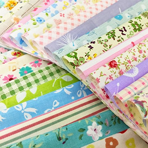 flic-flac Quilting Fabric Squares 100% Cotton Precut Quilt Sewing Floral Fabrics for Craft DIY (12 x 12 inches, 60pcs) - Image 5