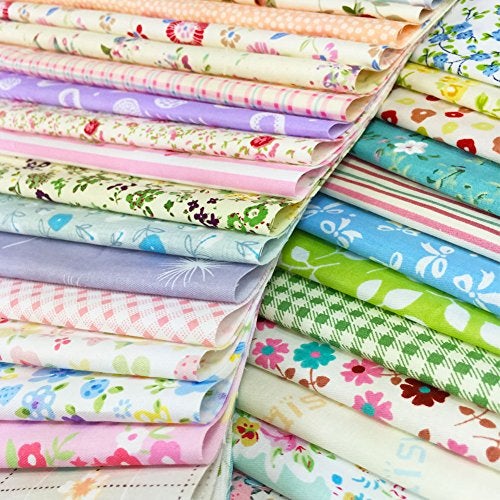 flic-flac Quilting Fabric Squares 100% Cotton Precut Quilt Sewing Floral Fabrics for Craft DIY (12 x 12 inches, 60pcs) - Image 3