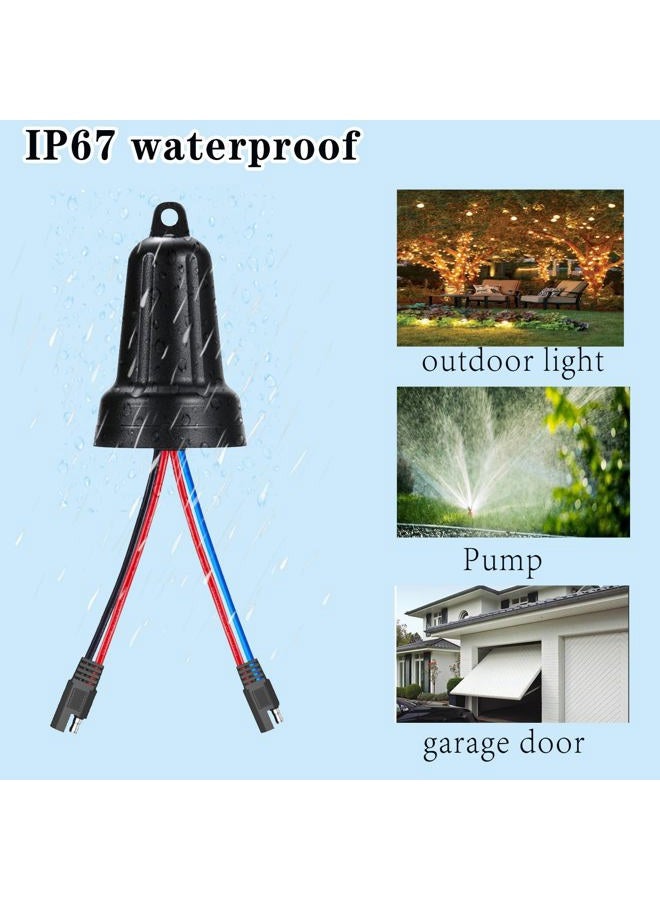 NEWNEWLIU 12V Waterproof Remote Switch,Mini Wireless Switch with SAE Connector Plug,DC5V/12V/24V/48V/10A Relay RF Remote ON/Off Switches with 328FT Long Range for Ceiling Lights,Agricultural Sprayers - Image 3