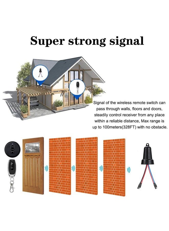 NEWNEWLIU 12V Waterproof Remote Switch,Mini Wireless Switch with SAE Connector Plug,DC5V/12V/24V/48V/10A Relay RF Remote ON/Off Switches with 328FT Long Range for Ceiling Lights,Agricultural Sprayers - Image 5