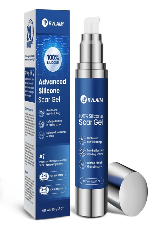 Rvlaim 100% Silicone Scar Gel Scar Cream, Advanced Silicone Gel for Removal of Surgical, Burns, Acne Scar, Old and Recent Scars and Stretch Marks, 1.7 oz/50ml - Image 1