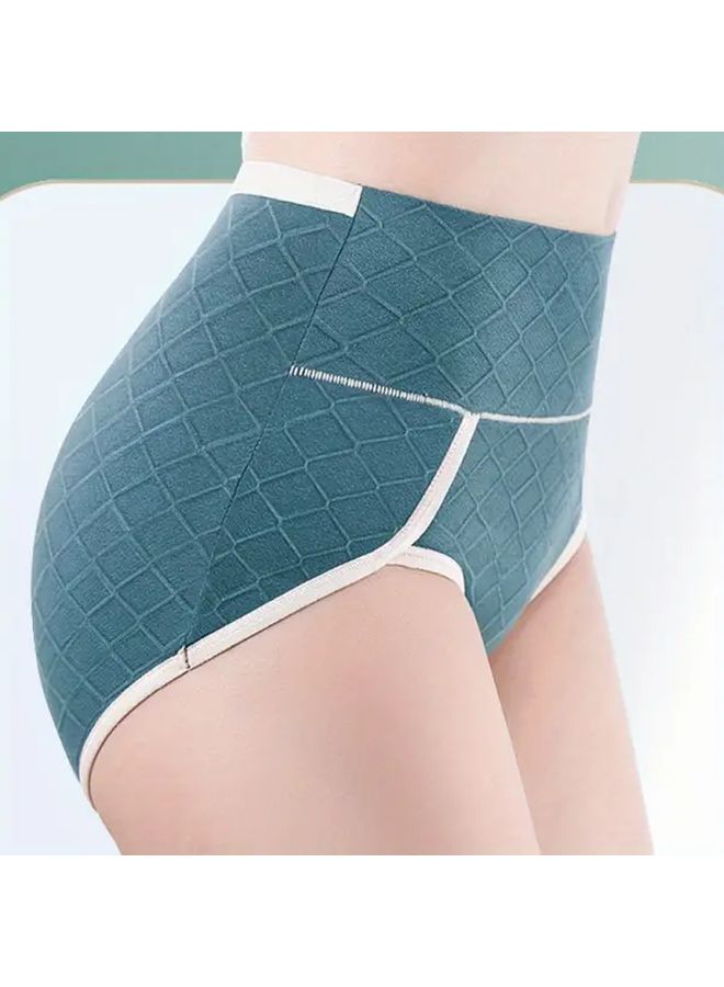 Blue High Waist Postpartum Recovery Panties 95percent Cotton Skinny Fit with Side Split for Women - Image 3