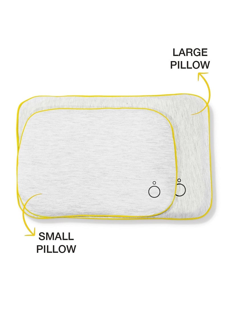 Omved Baby's First Pillow Rai Mustard Seeds Pillow with Lavender Removable Cotton Cover  Light Grey Small Size 19 x 25 cm 500g