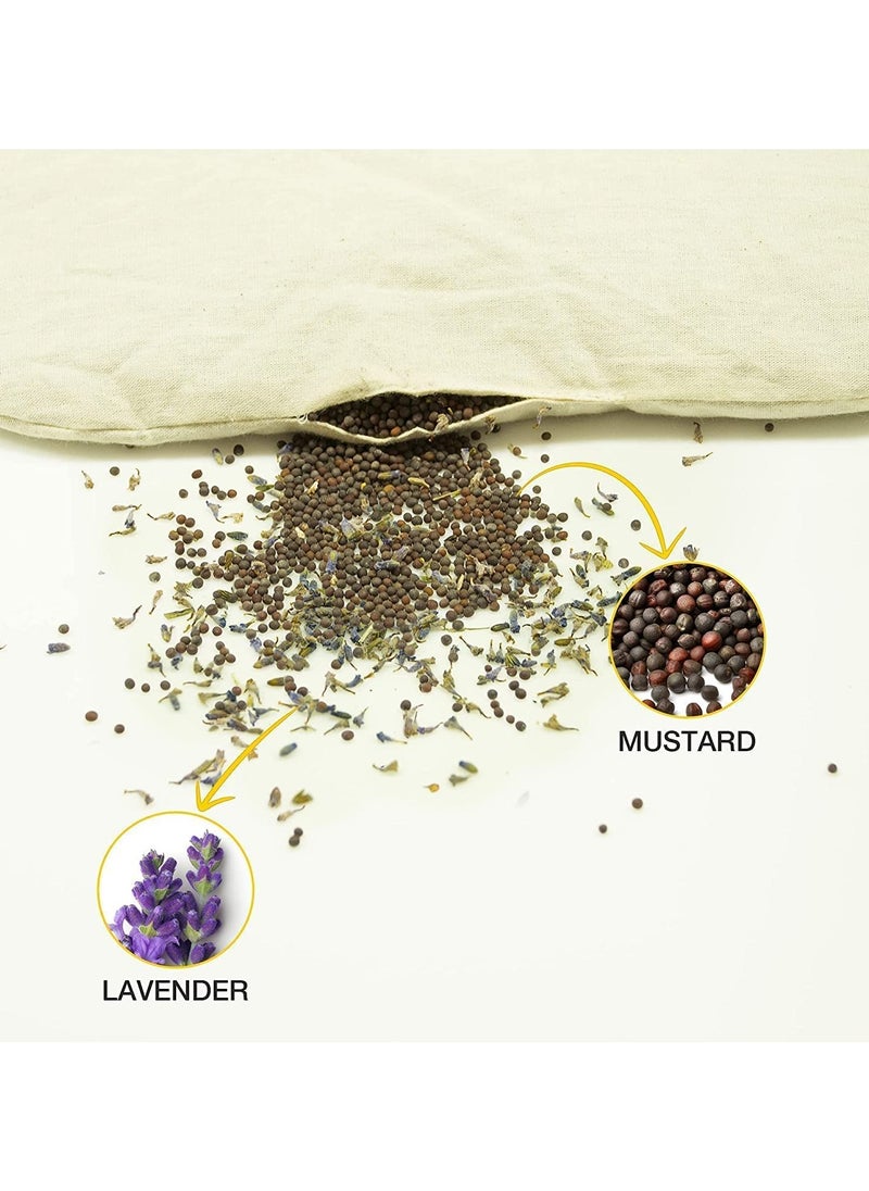 Omved Baby's First Pillow Rai Mustard Seeds Pillow with Lavender Removable Cotton Cover  Light Grey Small Size 19 x 25 cm 500g