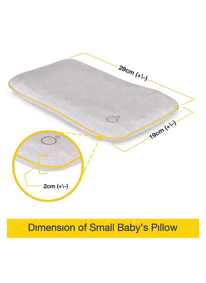 Omved Baby's First Pillow Rai Mustard Seeds Pillow with Lavender Removable Cotton Cover  Light Grey Small Size 19 x 25 cm 500g