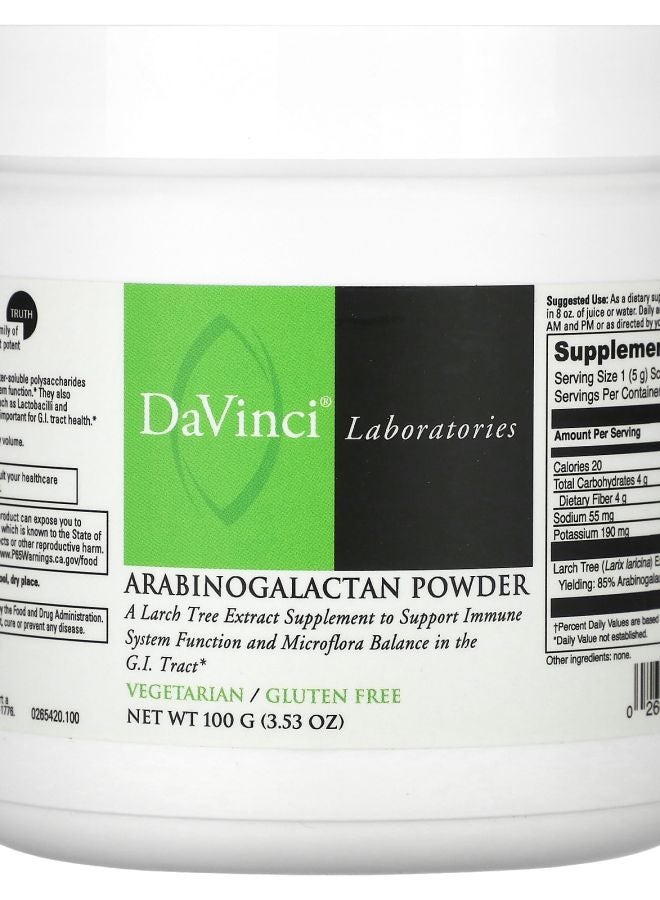 DaVinci Laboratories Arabinogalactan Powder 3.53 oz (100 g) - Image 1