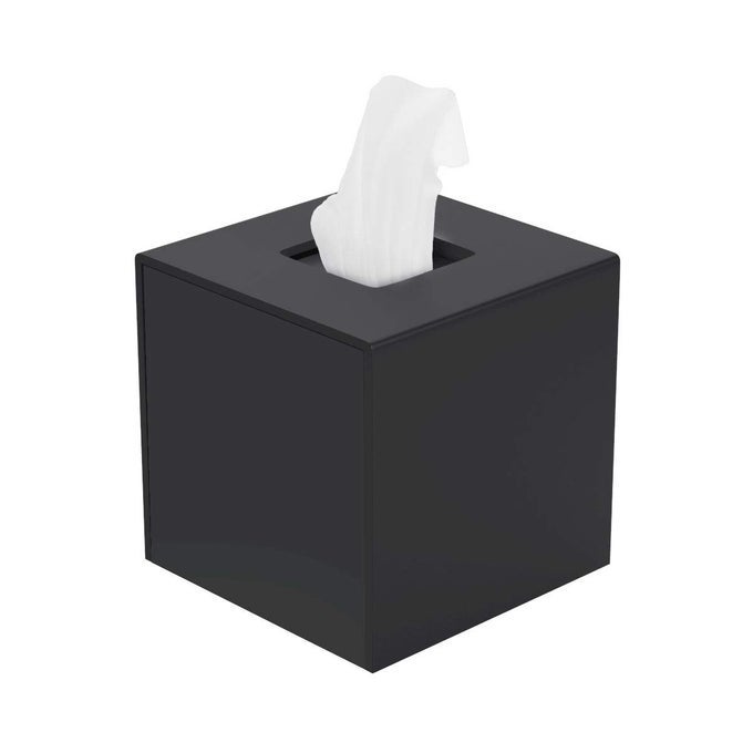 TISSUE BOX COVERSQUARE ACRYLIC TISSUES PAPER HOLDER FOR BATHROOM BEDROOM OFFICEBLACK