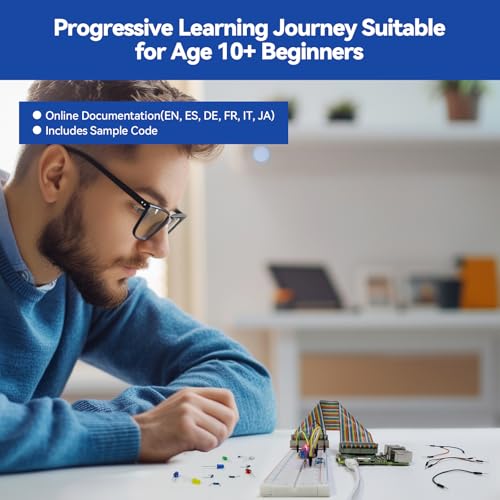 SunFounder Da Vinci Starter Kit for Raspberry Pi 5 4B 3B B+ 400, Zero 2 W, Python C Java Scratch Node.js, Online Tutorials & Video Courses for Beginners & Experts (Raspberry PI NOT Included) - Image 4